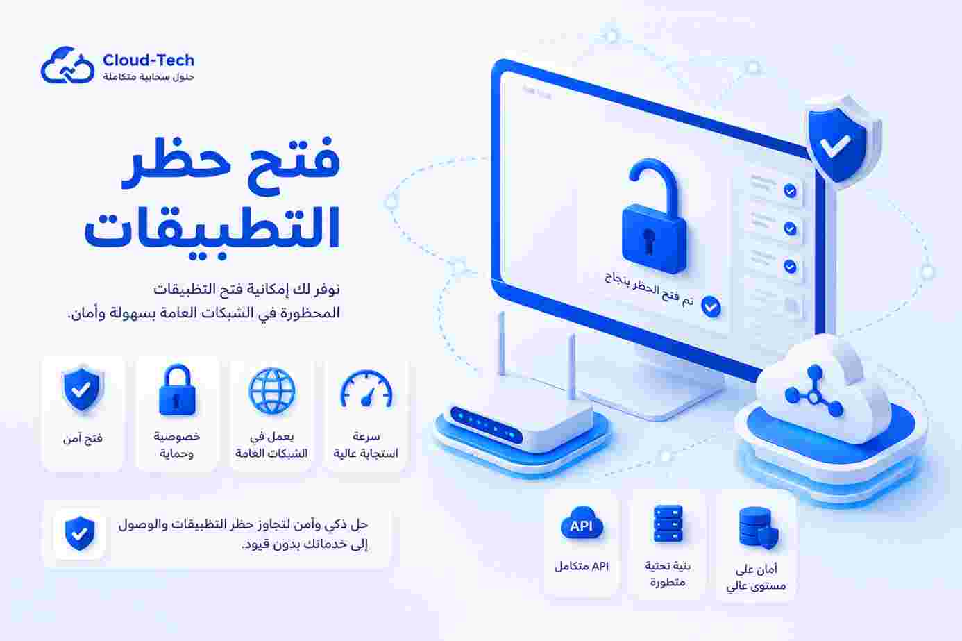 فتح حظر التطبيقات | تشغيل تطبيقات السداد والخدمات على الشبكات العامة | Cloud-Tech